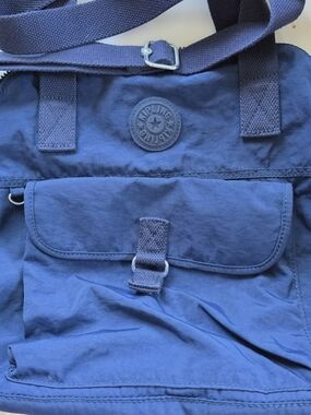 Kipling Blue Nylon Zip-Top Shoulder/ Cross Body Bag